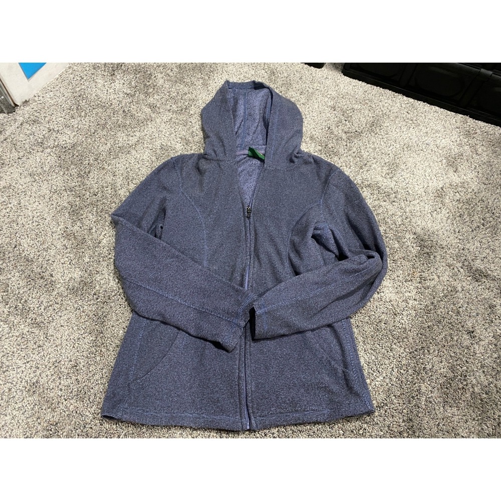 Stillwater Supply Co Full Zip Hoodie Blue Textured Knit Hooded Jacket Medium